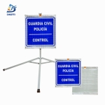 Roll Up Folding Sign - Guardia Civil Policia Control Reflective Folding Warning Sign